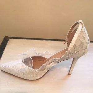 White wedding shoes. Lulus. Size 8.5. Very comfortable.